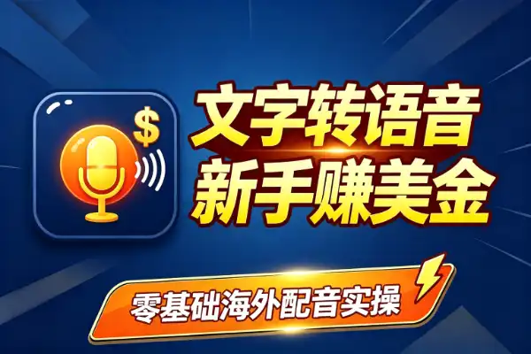 文字转语音赚美金，新手也能上手