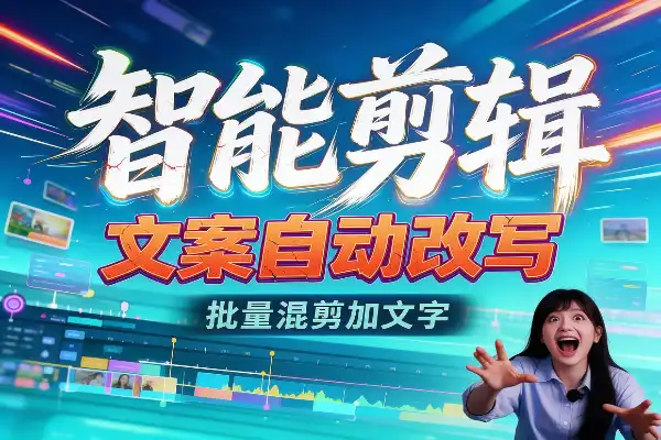 批量剪辑软件免费版：视频文字交给AI改写，几百条一次加好