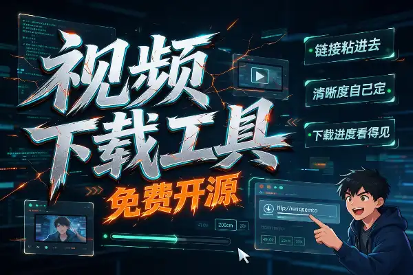 视频下载工具免费版：粘贴链接自动解析，清晰度帧率自己挑
