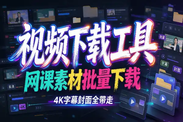 视频下载工具, 批量下载视频, 网课下载, 4K视频下载, 开源工具, 素材下载
