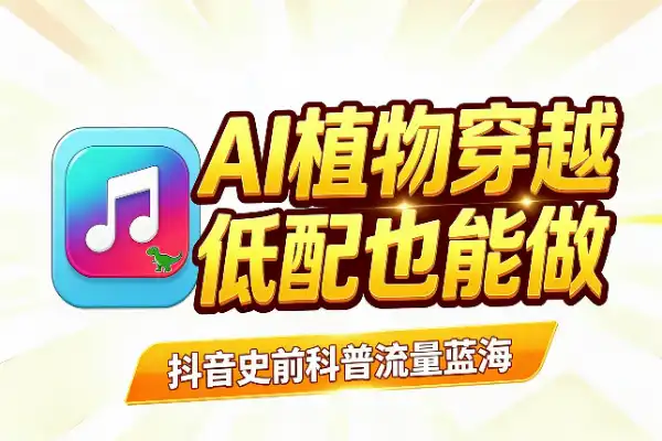 AI植物穿越白垩纪：抖音史前科普蓝海，低配电脑也能做